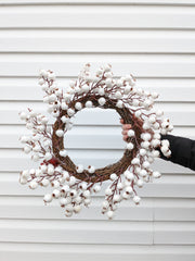 19.5" White Berry Wreath