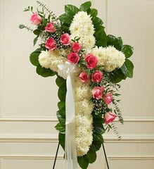 Peace and Prayers Standing Cross - Pink - Beaudry Flowers