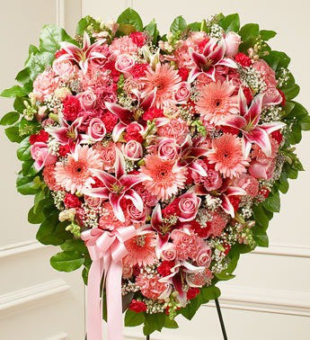 Pink Flower Heart - Beaudry Flowers