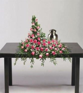 Pink Luminance Urn Tribute - Beaudry Flowers