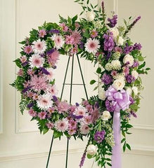 Serene Blessings Standing Wreath Bright - Lavender | FNL-105 - Beaudry Flowers