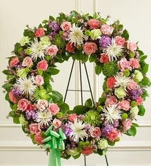 Serene Blessings Standing Wreath Bright - Pastel | PFN-108 - Beaudry Flowers