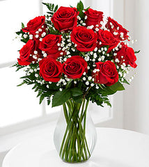 Red 12 Short Rose Bouquet - Beaudry Flowers