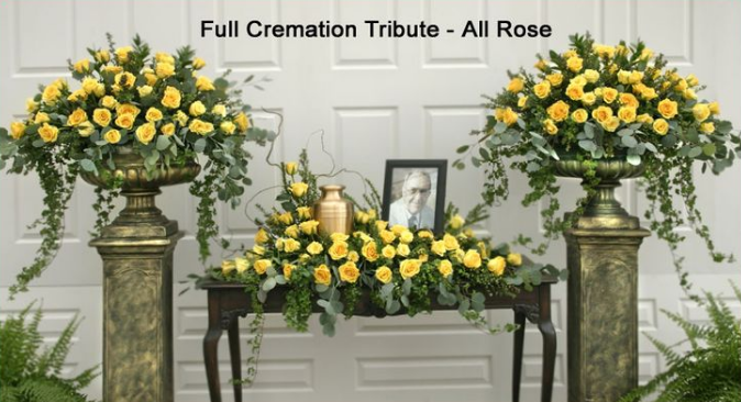 The Full Cremation Tribute – All Rose - Beaudry Flowers